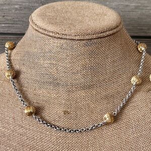 Christian James by Scott Grimes Two Tone station Necklace Sterling Silver